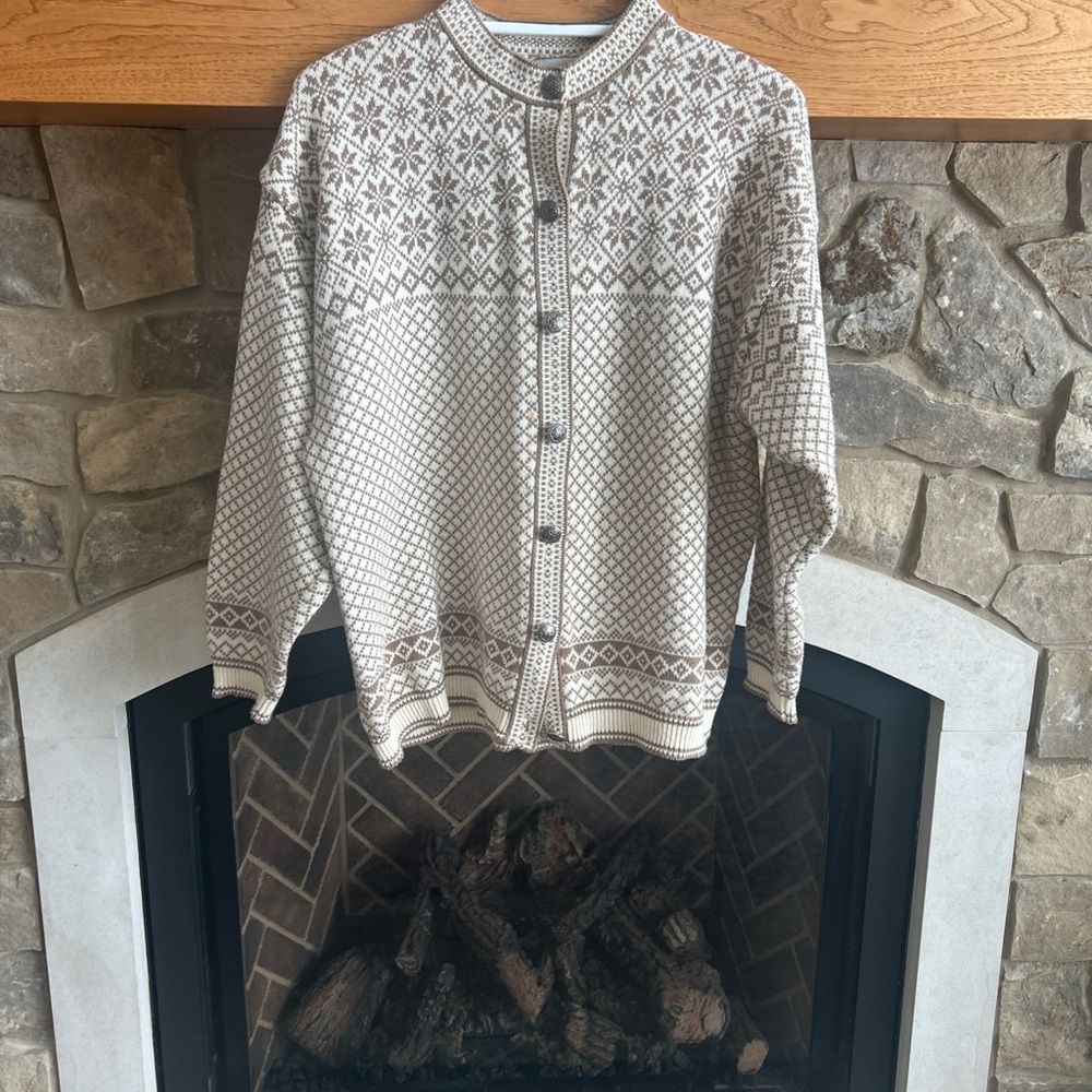 Gorgeous Women’s Fair Isle Brown Cream Patterned Women's Sweater L - Picture 5 of 8